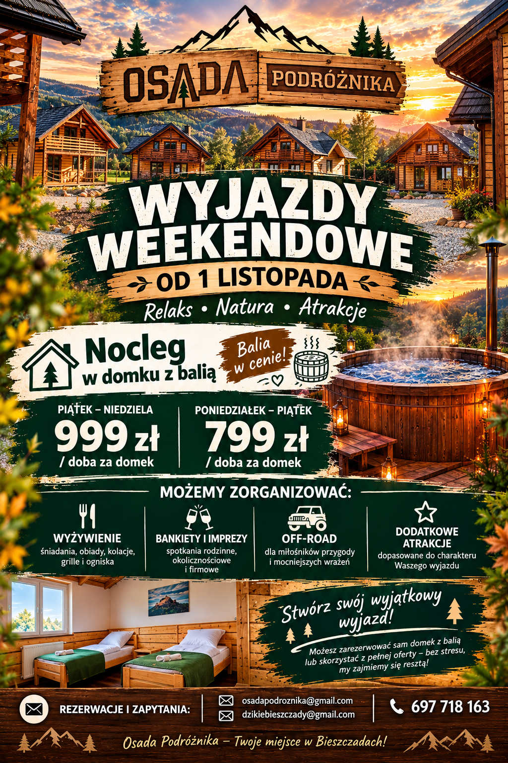 Weekendowy wyjazd w Bieszczady – oferta Osady Podróżnika